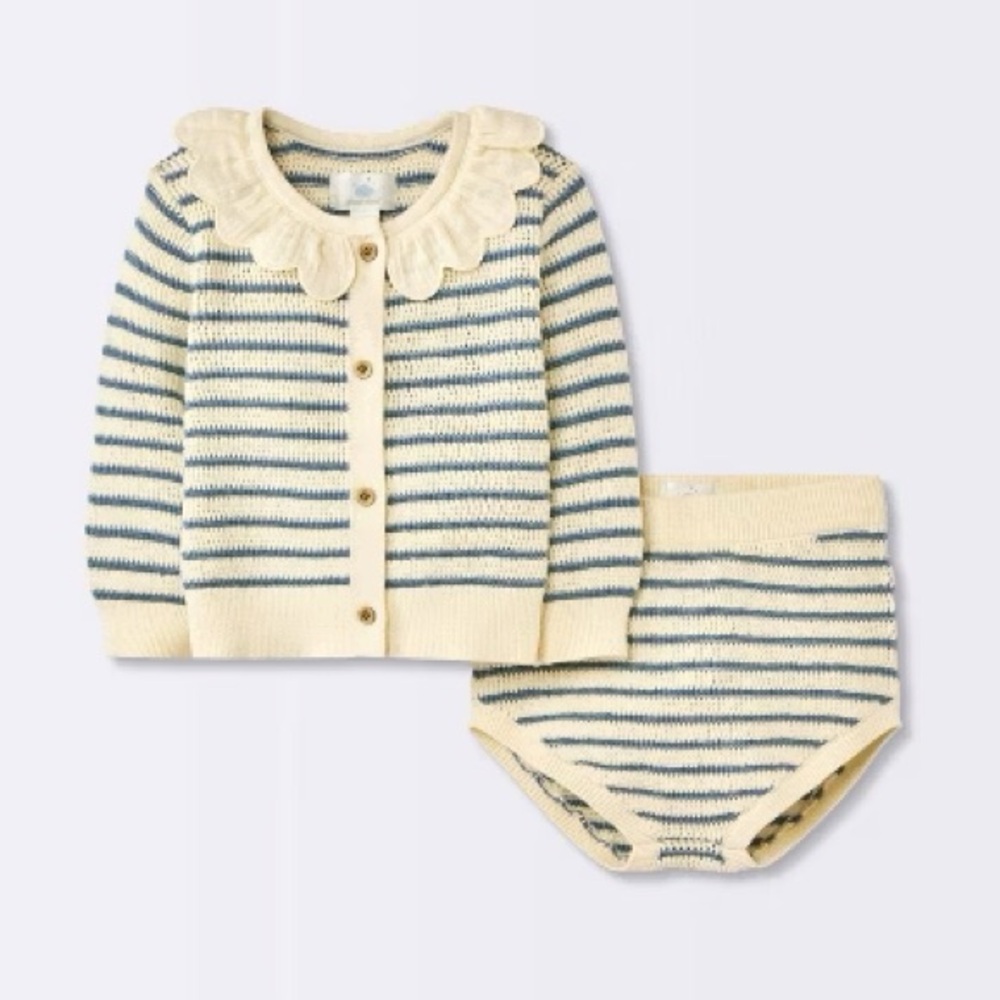 Cloud Island Striped Knit Set - 9M
